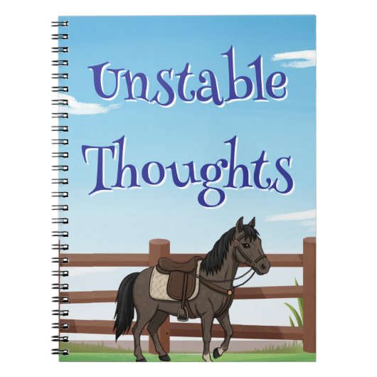 Unstable Thoughts, horse and pasture Notizblock (Vorderseite)