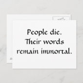 Unsterbliche Worte Postkarte (Vorne/Hinten)