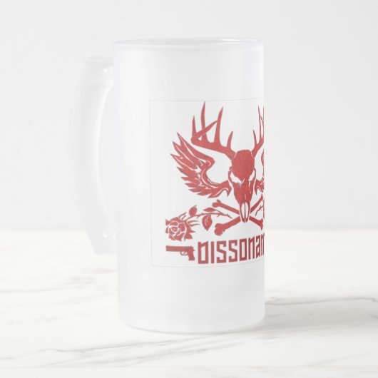 Unstimmiger mattierter Bier-Becher Mattglas Bierglas (Vorderseite Links)