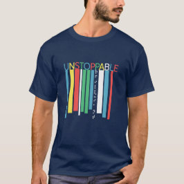 Unstoppable Braille Inspirierte Retro-Farbbalken-M T-Shirt