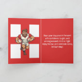 Unstoppable Charge Cartoon Rugby Power Run Karte (Innenseite)