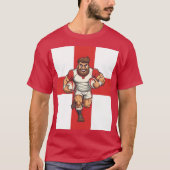 Unstoppable Charge Cartoon Rugby Power Run T-Shirt (Vorderseite)
