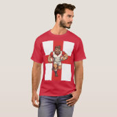 Unstoppable Charge Cartoon Rugby Power Run T-Shirt (Vorne ganz)