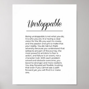 UNSTOPPABLE Inspirierende Motivierende Wandkunst Poster
