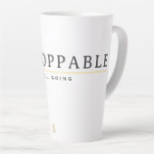 UNSTOPPABLE Minimal Motivation Quote T-Shirt Milchtasse (Rechte Ecke)