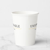 UNSTOPPABLE Minimal Motivation Quote T-Shirt Pappbecher (Rechts)