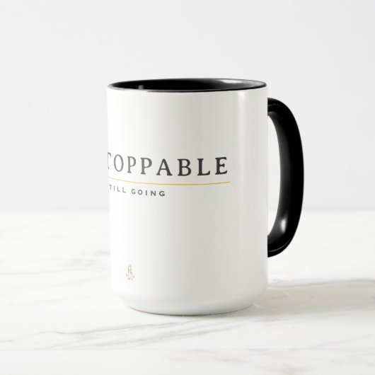 UNSTOPPABLE Minimal Motivation Quote T-Shirt Tasse (VorderseiteRechts)