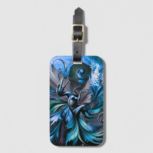 Unstoppable Raptor – Fuel Strength, Rule the Wild Gepäckanhänger (Vorderseite Vertikal)