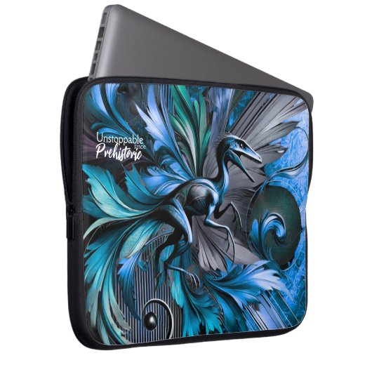 Unstoppable Raptor – Fuel Strength, Rule the Wild Laptopschutzhülle (Vorne Rechts)