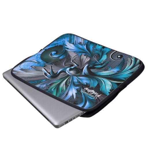 Unstoppable Raptor – Fuel Strength, Rule the Wild Laptopschutzhülle (Vorne Knopf)