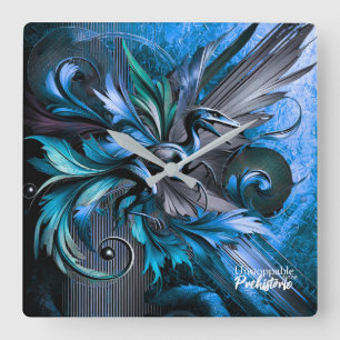 Unstoppable Raptor – Fuel Strength, Rule the Wild Quadratische Wanduhr