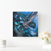 Unstoppable Raptor – Fuel Strength, Rule the Wild Quadratische Wanduhr (Zuhause)