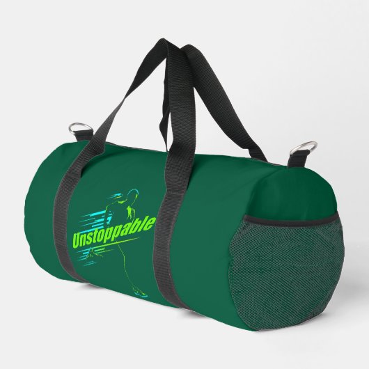 "Unstoppable" Runner Gym Duffel Bag Duffle Bag (Rechte Ecke)