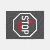 Unstoppable Stop Sign Motivation Strength Clever Fleecedecke (Vorderseite (Horizontal))