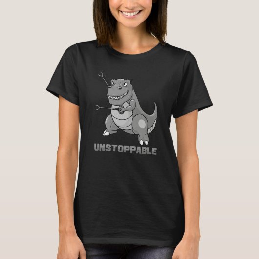 Unstoppable Tyrannosaur  Rex Dino  Humor Outfit  3 T-Shirt (Vorderseite)