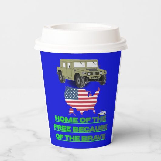 Unstoppable veterans blue pappbecher (Rückseite)