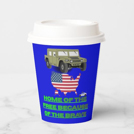 Unstoppable veterans blue pappbecher (Vorderseite)