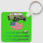 Unstoppable veterans bright green schlüsselanhänger (Rückseite)