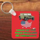 Unstoppable veterans bright red schlüsselanhänger (Vorderseite)