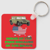 Unstoppable veterans bright red schlüsselanhänger (Rückseite)