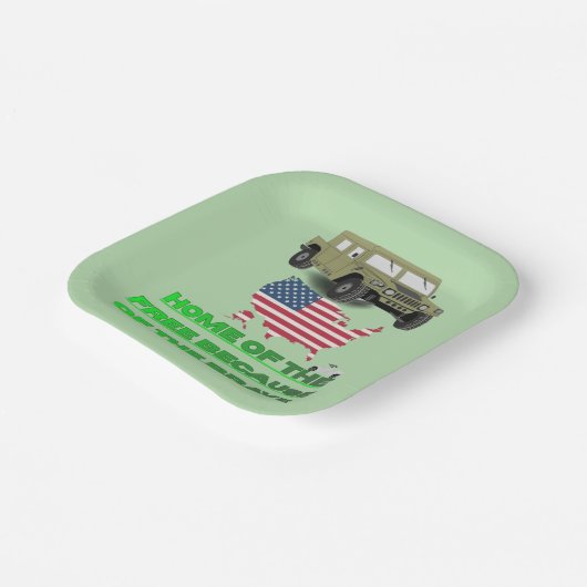 Unstoppable veterans pale green  pappteller (Gewinkelt)