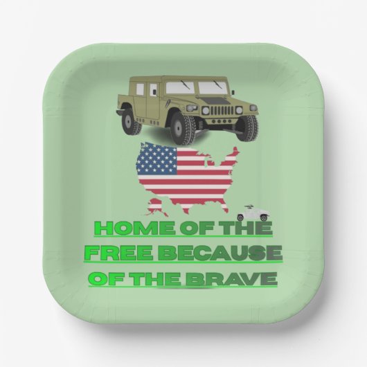 Unstoppable veterans pale green  pappteller (Vorderseite)