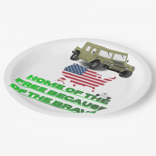 Unstoppable veterans pappteller (Schrägansicht)