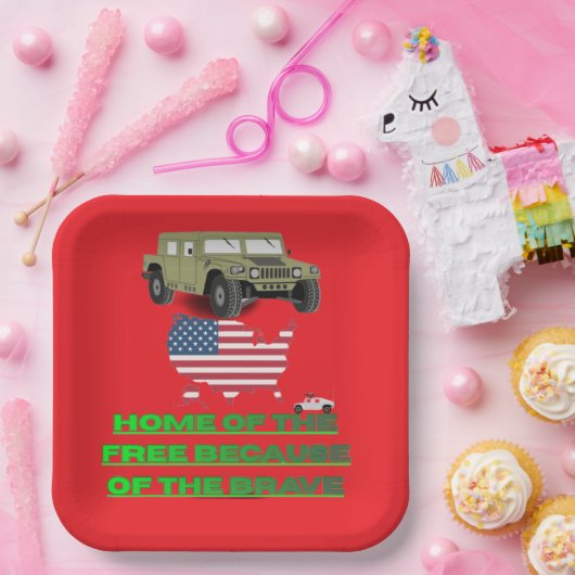 Unstoppable veterans red pappteller (Party)