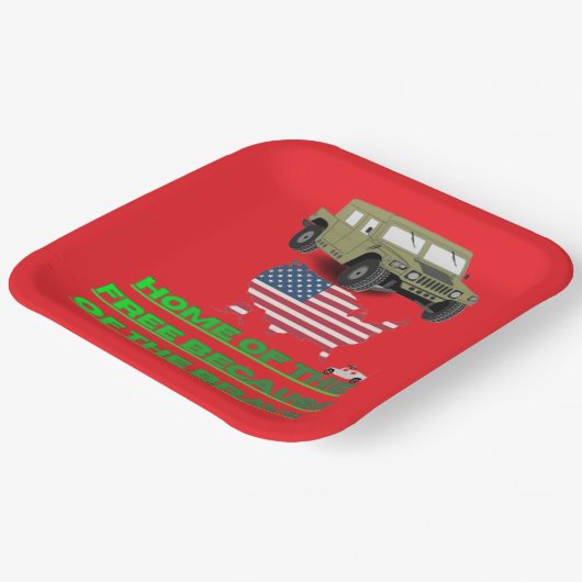 Unstoppable veterans red pappteller (Gewinkelt)