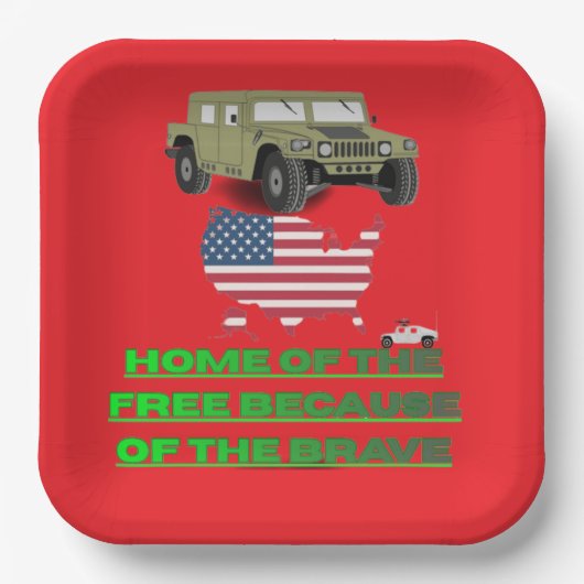 Unstoppable veterans red pappteller (Vorderseite)