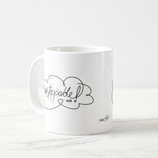 UNSTOPPABLE wird - Bold Cloud S - Black Script Kaffeetasse (Vorderseite Links)
