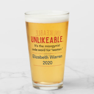 Unsympathische Frau Pro-Elizabeth Warren 2020 Glas