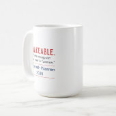 Unsympathische Frau Pro-Elizabeth Warren 2020 Kaffeetasse (Vorderseite Links)