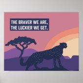 Untamed Cheetah Luckier 14"x 11" Art Print Poster (Vorne)