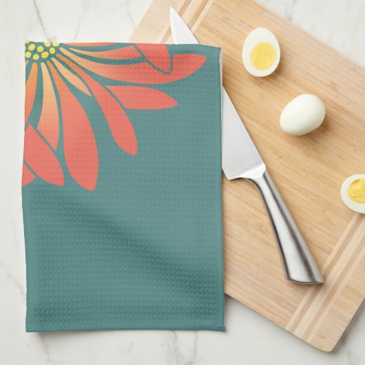 Untamed Coral Blume Geschirrtuch (Viertel Falte)