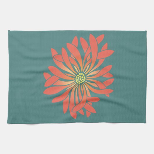 Untamed Coral Blume Geschirrtuch (Horizontal)