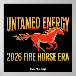 Untamed Energy 2026 Fire Horse Era Lunar New Year  Poster