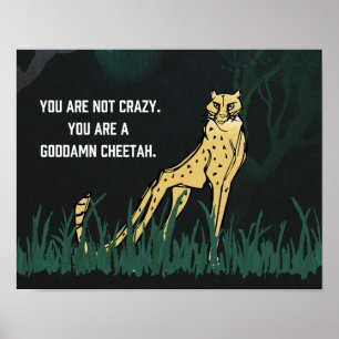 Untamed GD Cheetah 14"x 11" Art Print Poster