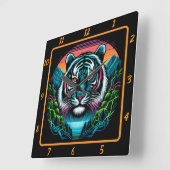 Untamed Jungle Tiger Essence Quadratische Wanduhr (Winkel)