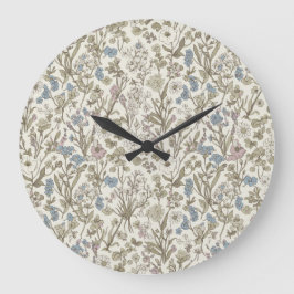 Untamed Petals Große Wanduhr