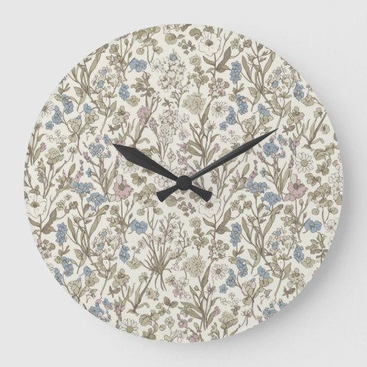 Untamed Petals Große Wanduhr (Vorderseite)