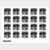 Untamed Typografie Zebra Print Quadratischer Aufkleber (Blatt)