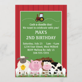 Unten auf dem Bauernhof-Geburtstag Einladung