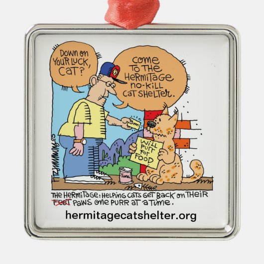 Unten auf Glück-Katzen-Verzierung Silbernes Ornament (Vorne)