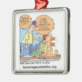 Unten auf Glück-Katzen-Verzierung Silbernes Ornament (Links)