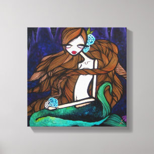 "Unten durch das Wasser" wickelte Leinwand, 12" Leinwanddruck