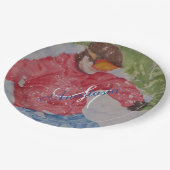 UNTEN HÜGELskier-PARTY-MONOGRAMM Pappteller (Schrägansicht)