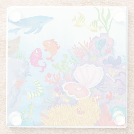 Unten im Ozean Glasuntersetzer (Rückseite)