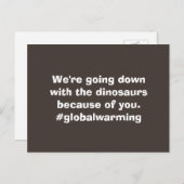 Unten mit der Dinosaurier-globalen Erwärmung Postkarte (Vorne/Hinten)