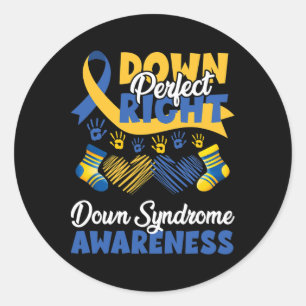 Unten Perfect Down Syndrome Awareness Runder Aufkleber